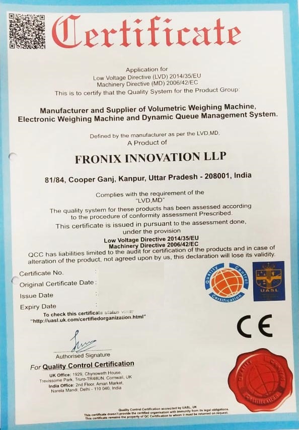 Fronix LLP Certificate