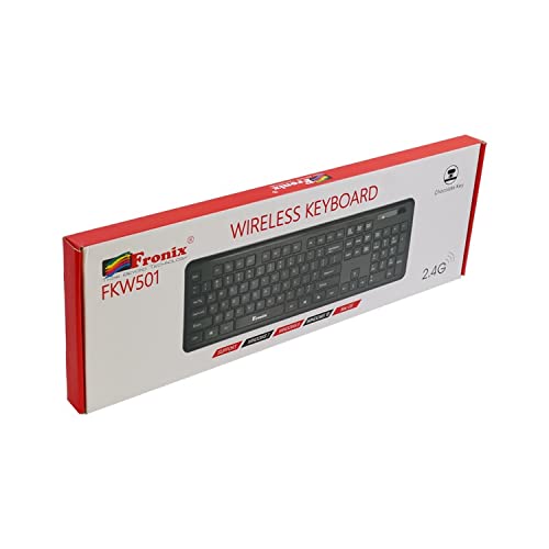 Version 1.0.0 FKW501 Full Size Wireless Computer Keyboard with 1 Led Function | Black | 104-keys | Compatible for Windows | Desktop | Laptop | All in one with 10 Million keystrokes