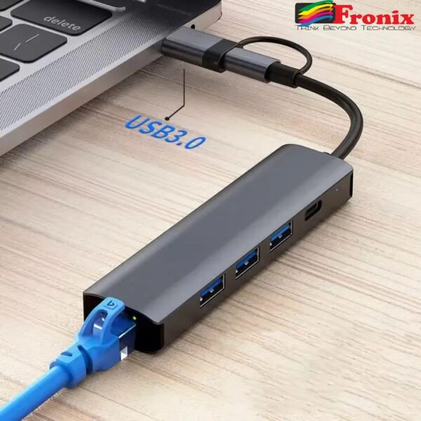 5-in-2 USB-C & USB-A Hub Adapter