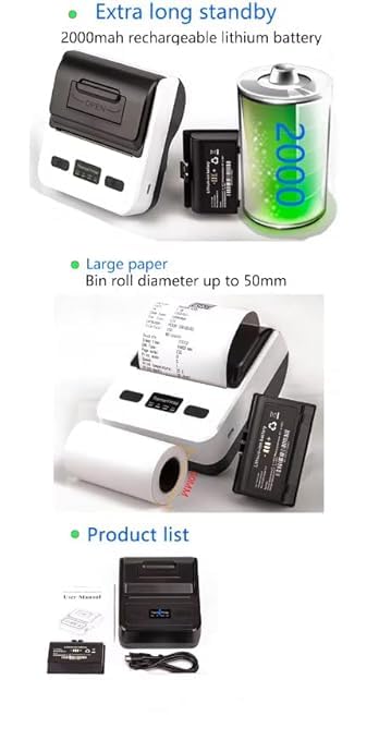 80mm Portable Thermal Label Printer