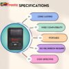 Mini inkless Thermal Receipt Printer Includes (Adapter, USB, Paper roll) 58mm Mobile Mini Printer is Easy to Connect with Mobile