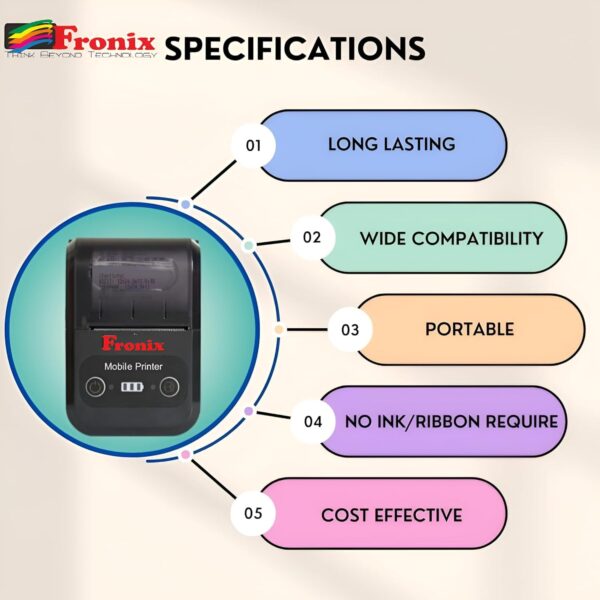 Mini inkless Thermal Receipt Printer Includes (Adapter, USB, Paper roll) 58mm Mobile Mini Printer is Easy to Connect with Mobile