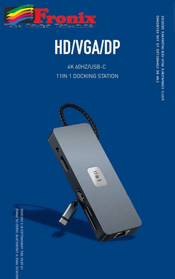 11-in-1 USB-C Hub with 4K HDMI, VGA, Gigabit Ethernet