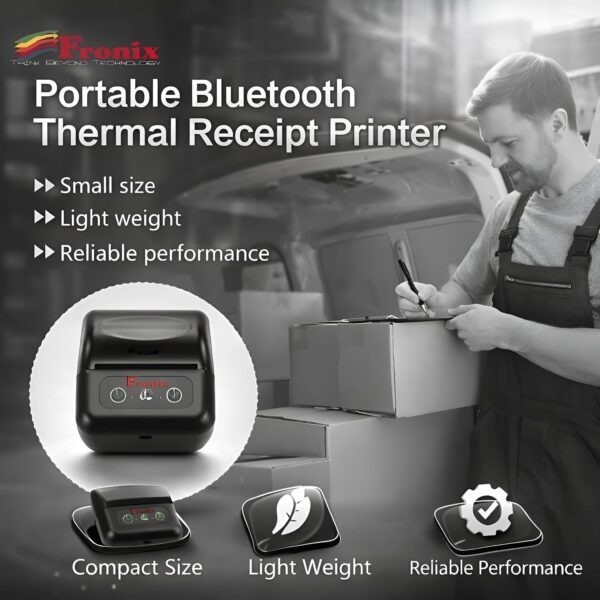 3-Inch Portable Thermal Receipt Printer, Blue-Tooth & USB | Mini Mobile POS Printer for Android, iOS, Windows | 80mm Printing Width
