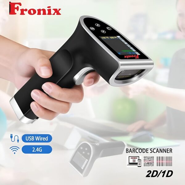 FB1300W Pro is a Versatile 2.4GHz Wireless Barcode Scanner, Supporting 1D and 2D barcodes and QR Codes. Offers Wired/2.4G /Bluetooth Modes with Integrated Lighting and Digital Display.