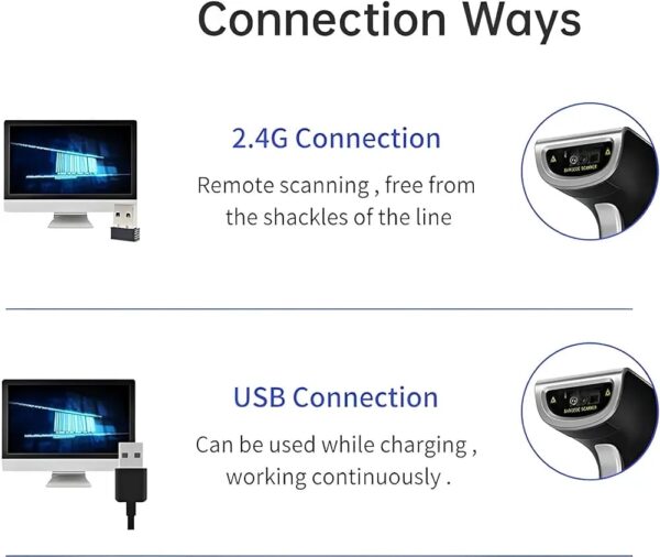 Fronix FB1300W 2.4GHz Wireless Barcode & QR Code Scanner