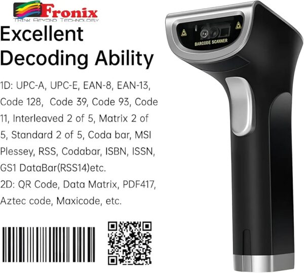 Fronix FB1300W 2.4GHz Wireless Barcode & QR Code Scanner