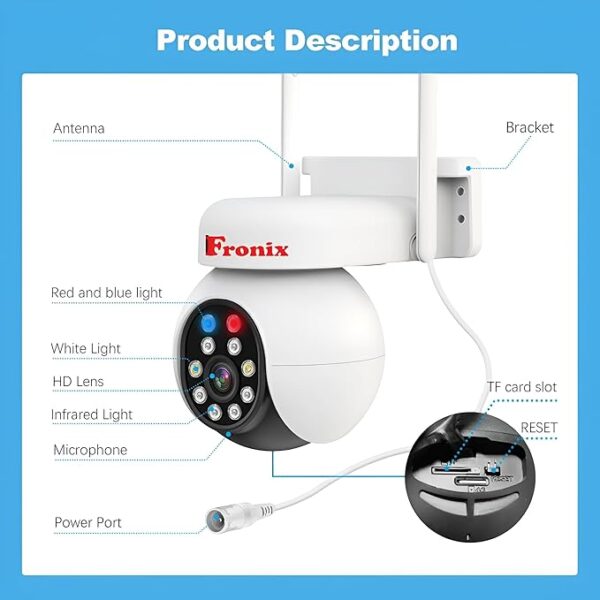 Fronix SH052 5MP 4K UHD WiFi PTZ IP Camera