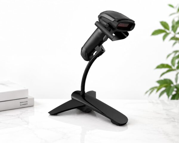 Barcode Scanner Stand Holder, Universal Hands-Free Desktop Mount for 1D & 2D Barcode Scanners, Adjustable for POS, Retail Store, Supermarket & Warehouse