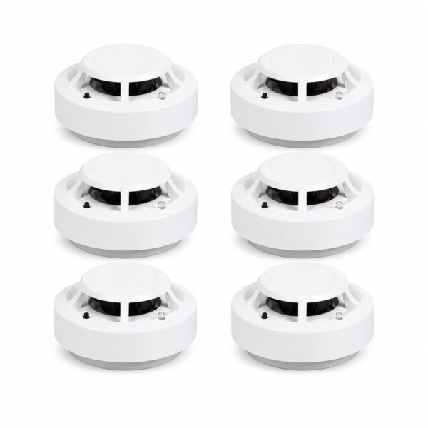 Pack of 6 Smoke Detector Alarm, White Photoelectric Fire Alarm Sensor, Ceiling Mount, Easy Installation