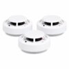 Smoke Detector Alarm, Pack of 3, White Photoelectric Fire Alarm Sensor, Ceiling Mount