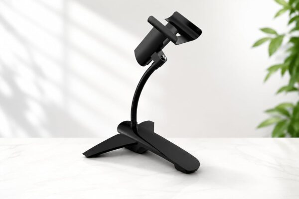 Barcode Scanner Stand Holder, Universal Hands-Free Desktop Mount for 1D & 2D Barcode Scanners, Adjustable for POS, Retail Store, Supermarket & Warehouse