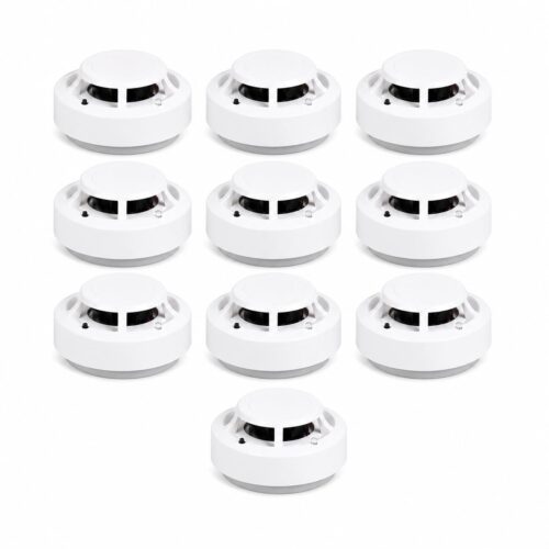 Smoke Detector Alarm, Pack of 10 Photoelectric Fire Alarm Sensor, Ceiling Mount, Easy Installation