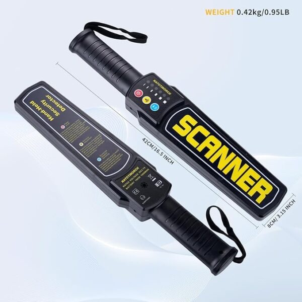 Version 1.0.0 Handheld Metal Detector High Sensitivity | Rechargeable with inbuilt 1800mAh Battery & Charger | Audio, Vibration & LED Alerts | Security Scanner for Airports, Malls, Schools & Banks
