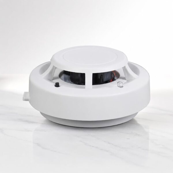 Version 1.0.0 Photoelectric Smoke Detector with Built-in Alarm Siren Ceiling Mounted, High Sensitivity Smoke Detection, For Home, Office, Shop, Warehouse, Hotel and Commercial Buildings