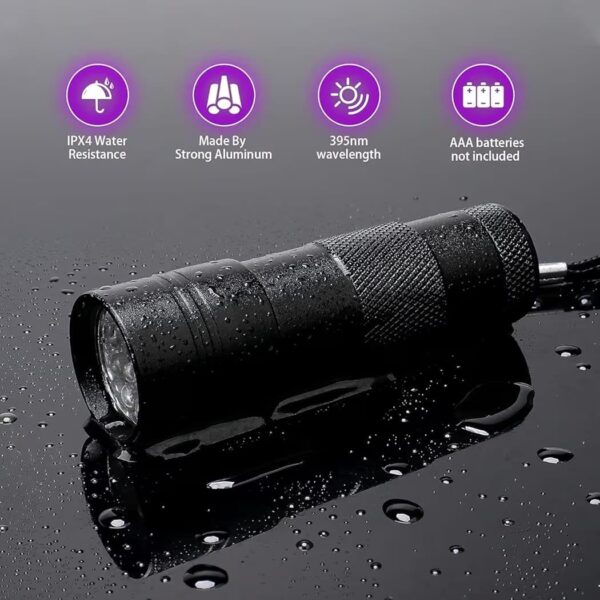 UV Light Torch 12 LED UV Flashlight, 395nm Ultraviolet Blacklight