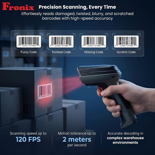 712Fj9naOUL._SL1500_ (1) 1800W Wireless 2D & 1D Barcode Scanner Bluetooth 5.0 & 2.4G QR Code Reader, CMOS Sensor, TFT Color Screen, Auto Induction Scanning, 2 Year Warranty