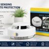 Version 1.0.0 Photoelectric Smoke Detector with Built-in Alarm Siren Ceiling Mounted, High Sensitivity Smoke Detection, For Home, Office, Shop, Warehouse, Hotel and Commercial Buildings