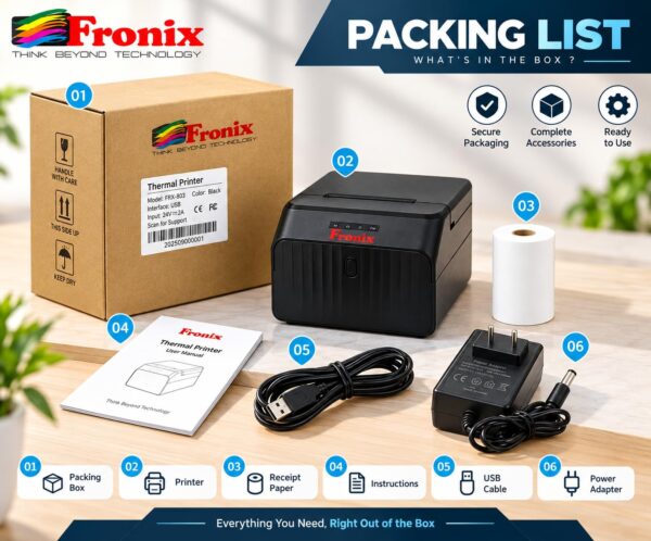 Version 1.0.0 FXTP-58 Desktop Thermal Receipt Printer, 58mm POS Billing Printer