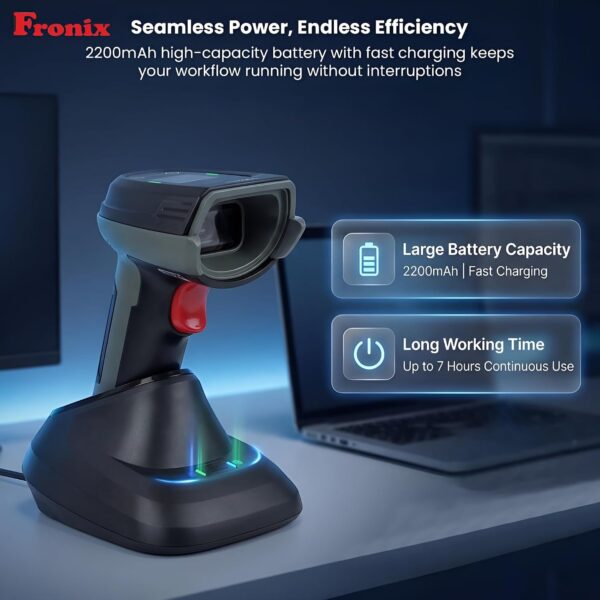 71b8FU1MfnL._SL1500_ (1) 1800W Wireless 2D & 1D Barcode Scanner Bluetooth 5.0 & 2.4G QR Code Reader, CMOS Sensor, TFT Color Screen, Auto Induction Scanning, 2 Year Warranty