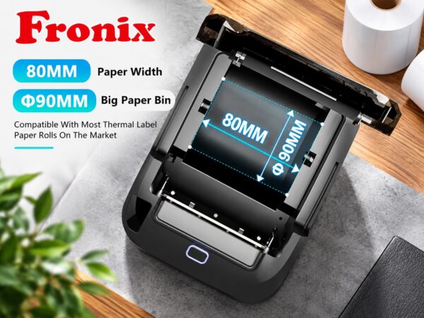FX-TP80 Pro 3 Inch Thermal Label & Receipt Printer, 80mm, Black