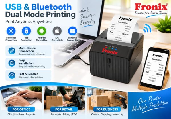 Version 1.0.0 FXTP-58 Desktop Thermal Receipt Printer, 58mm POS Billing Printer