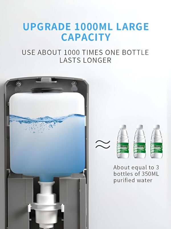 Wall Mount Automatic Soap Dispenser, White, 1000 ML Bathroom Office School Hospital Restaurants, Hand Soap Dispenser, Refillable, Liquid Gel Pump