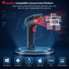 FB1800 Rugged Industrial-Grade Wireless 1D/2D Barcode & QR Scanner, Digital Display, 3-in-1 Bluetooth + 2.4G + USB, Heavy-Duty Handheld Scanner for POS, Retail & Warehouse