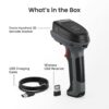 1600 Wireless 2D & 1D Barcode Scanner Bluetooth 5.0 & 2.4G QR Code Reader, CMOS Sensor, Auto Induction Scanning, 2 Year Warranty
