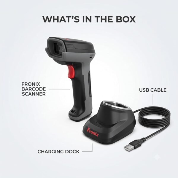 FB1600W Wireless 2D Barcode Scanner with Charging Stand | Handheld, BIS Approved | USB & WiFi Connectivity | Fast, Accurate QR Code Reader for Retail Shops, Supermarkets, Warehouses