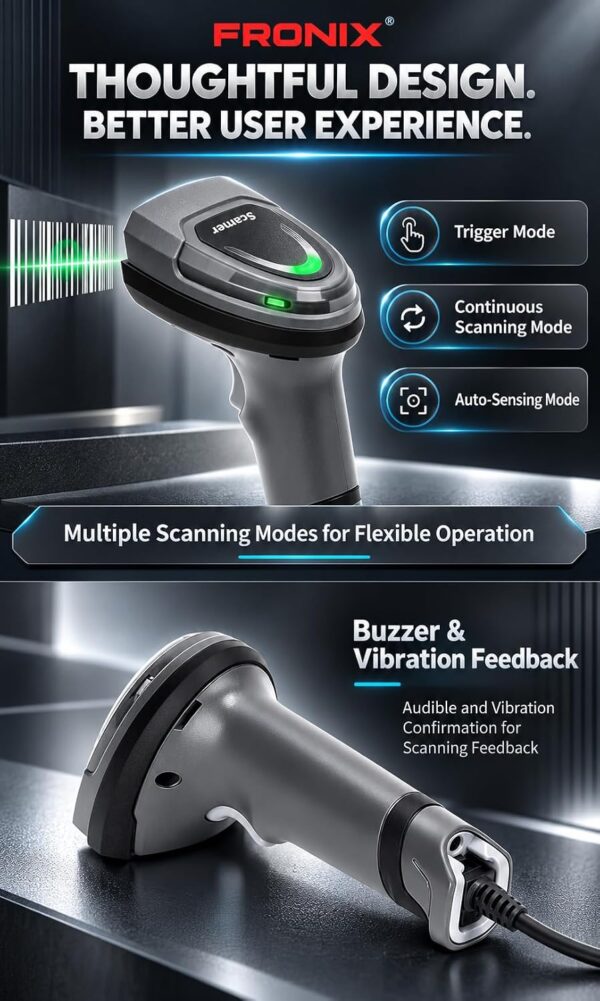 FB1500W Wireless Barcode Scanner with Smart Base