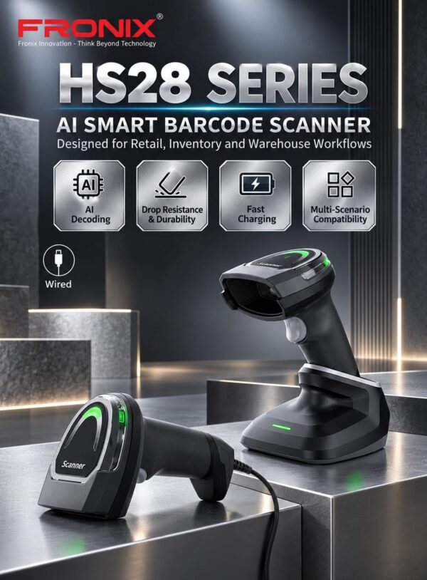 FB1500W Wireless Barcode Scanner with Smart Base