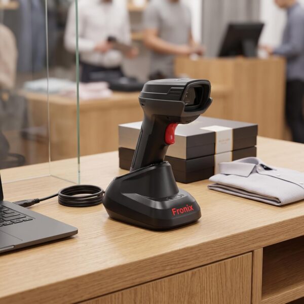 FB1600W Wireless 2D Barcode Scanner with Charging Stand | Handheld, BIS Approved | USB & WiFi Connectivity | Fast, Accurate QR Code Reader for Retail Shops, Supermarkets, Warehouses